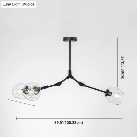 Modern Glass Chandelier For Living Room- Branching Suspension Light