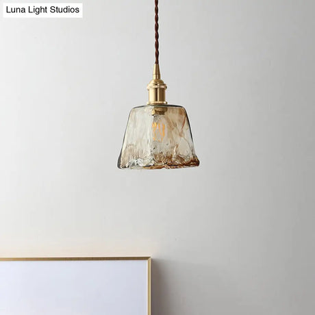 Modern Glass Hanging Light With Adjustable Wire - Brass Lamp Holder Bedside Lighting