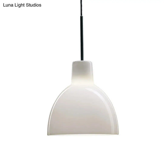 Modern Glass Pendant Lamp - White Bell Design Perfect For Kitchen Sink
