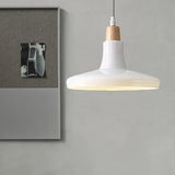 Modern Glass Pendant Lamp - White/Black Bowl Cone Or Saucer Design Led Ceiling Light In White/Warm