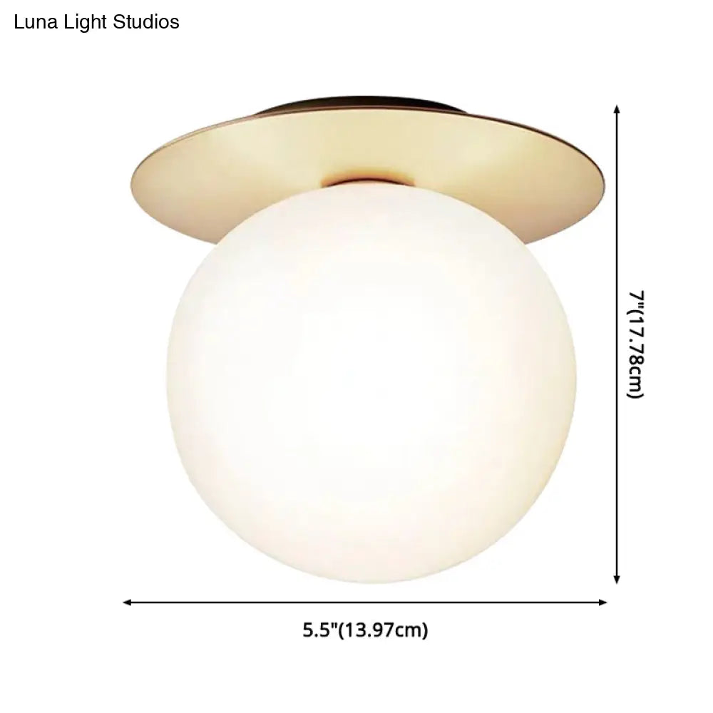 Modern Glass Semi - Flush Chandelier: 1 - Light Ceiling Mount Fixture For Hallway
