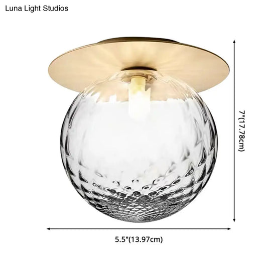 Modern Glass Semi-Flush Chandelier: 1-Light Ceiling Mount Fixture For Hallway