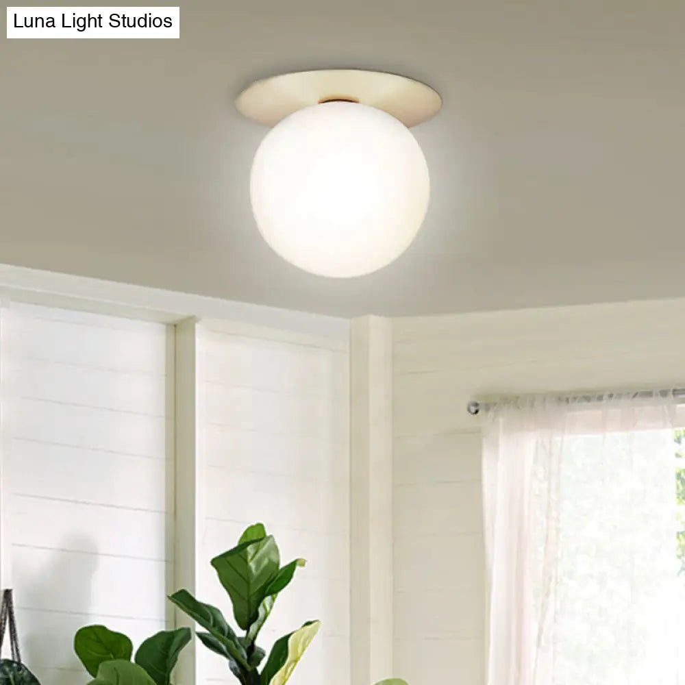 Modern Glass Semi-Flush Chandelier: 1-Light Ceiling Mount Fixture For Hallway