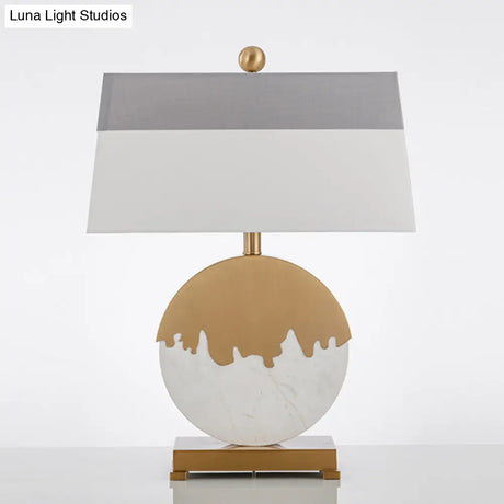 Modern Gold Bedside Lamp With Pagoda Fabric Shade - 1-Head Task Lighting For Bedroom
