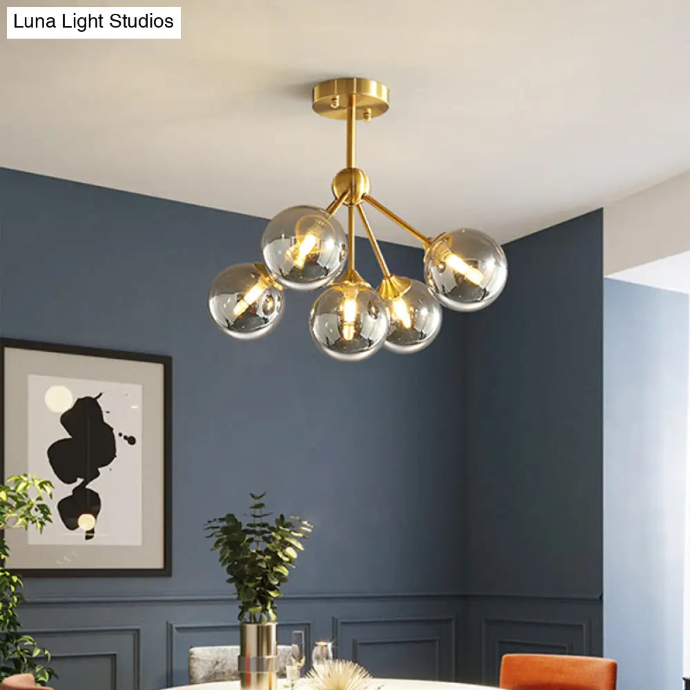 Modern Gold Branch Glass Ceiling Light