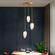 Modern Gold Cluster Pendant With Frosted White Glass - Stone Dining Table Suspension Lighting
