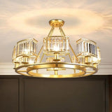 Modern Gold Crystal Prism Chandelier Pendant Light - 6/8/10 Bulb Dining Room Hanging Lamp 8 / B
