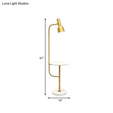 Modern Gold Floor Lamp - Metallic Tube Design Ideal For Living Room