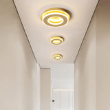 Modern Gold Flushmount Ceiling Light With Warm/White Led - Square Or Round Shape
