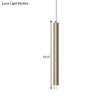Modern Gold Flute Ceiling Pendant Light For Bar Counter - Led Warm/White 12’/19.5’/23.5’ Height