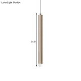 Modern Gold Flute Ceiling Pendant Light For Bar Counter - Led Warm/White 12’/19.5’/23.5’ Height