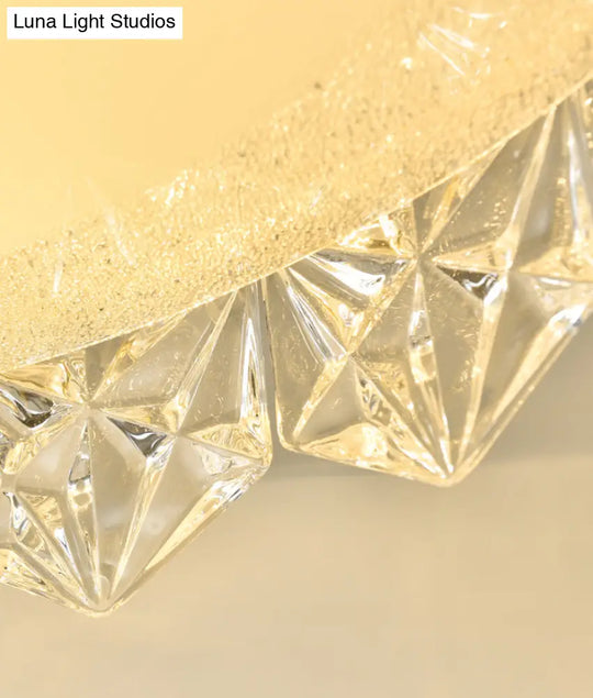 Modern Gold Geometric Crystal Flushmount Ceiling Lamp - Bedroom Lighting