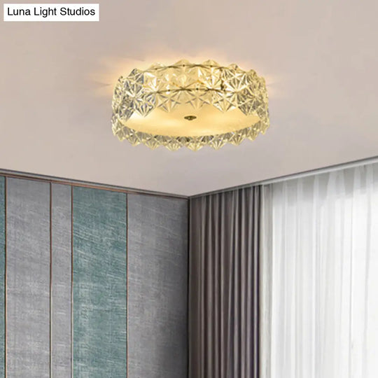 Modern Gold Geometric Crystal Flushmount Ceiling Lamp - Bedroom Lighting