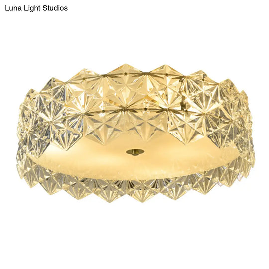 Modern Gold Geometric Crystal Flushmount Ceiling Lamp - Bedroom Lighting