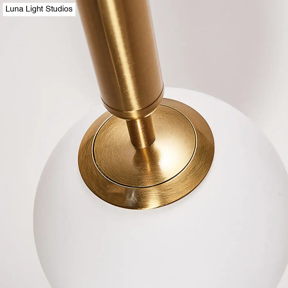 Modern Gold Kitchen Pendant Light With White Glass Shade 1-Light Multiple Sizes