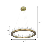 Modern Gold Led Chandelier In Warm/White Light For Bedroom - 16/23.5 Wide