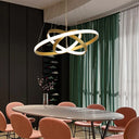 Modern Gold Led Suspension Light - Contemporary Acrylic Chandelier For Dining Room 23.5/31.5 Wide /