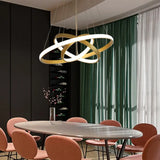 Modern Gold Led Suspension Light - Contemporary Acrylic Chandelier For Dining Room 23.5/31.5 Wide /