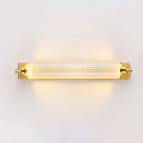 Modern Gold Metal Led Crystal Vanity Sconce - Wall Mounted Mirror Front For Bath Brass / 21.5