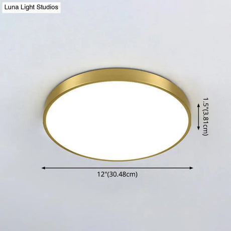 Modern Gold Metal Led Flush Mount Ceiling Lamp For Bedroom Lighting