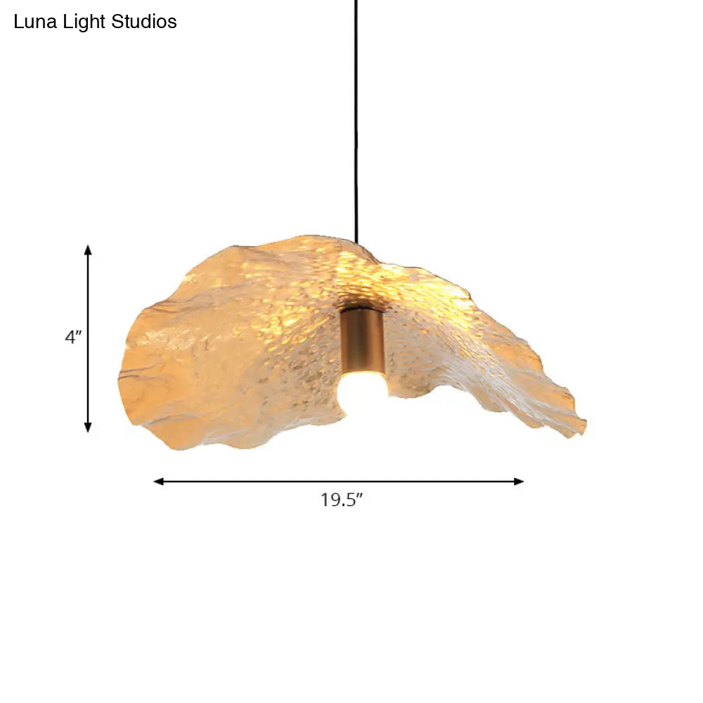 Modern Gold Metal Lotus Leaf Pendant Light For Kitchen And Study Room