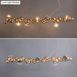 Modern Gold Metal Pendant Lighting With Glass Spherical Shade - Ideal For Dining Table Or Island