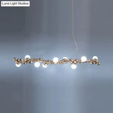 Modern Gold Metal Pendant Lighting With Glass Spherical Shade - Ideal For Dining Table Or Island