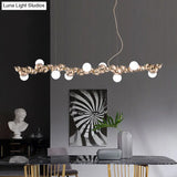 Modern Gold Metal Pendant Lighting With Glass Spherical Shade - Ideal For Dining Table Or Island