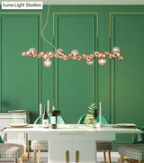 Modern Gold Metal Pendant Lighting With Glass Spherical Shade - Ideal For Dining Table Or Island