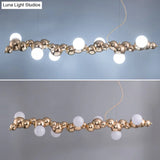 Modern Gold Metal Pendant Lighting With Glass Spherical Shade - Ideal For Dining Table Or Island