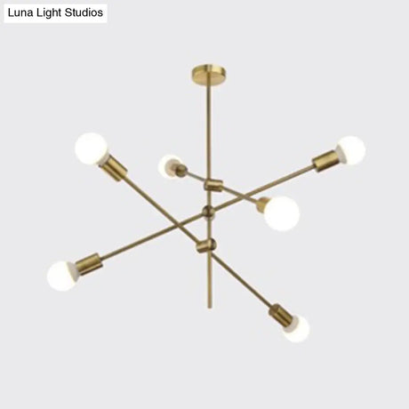 Modern Gold Molecular Chandelier 6-Light Sphere Glass Pendant Light For Living Room
