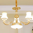 Modern Gold Opaline Glass Chandelier Light Fixture For Living Room 3 /
