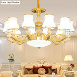 Modern Gold Opaline Glass Chandelier Light Fixture For Living Room