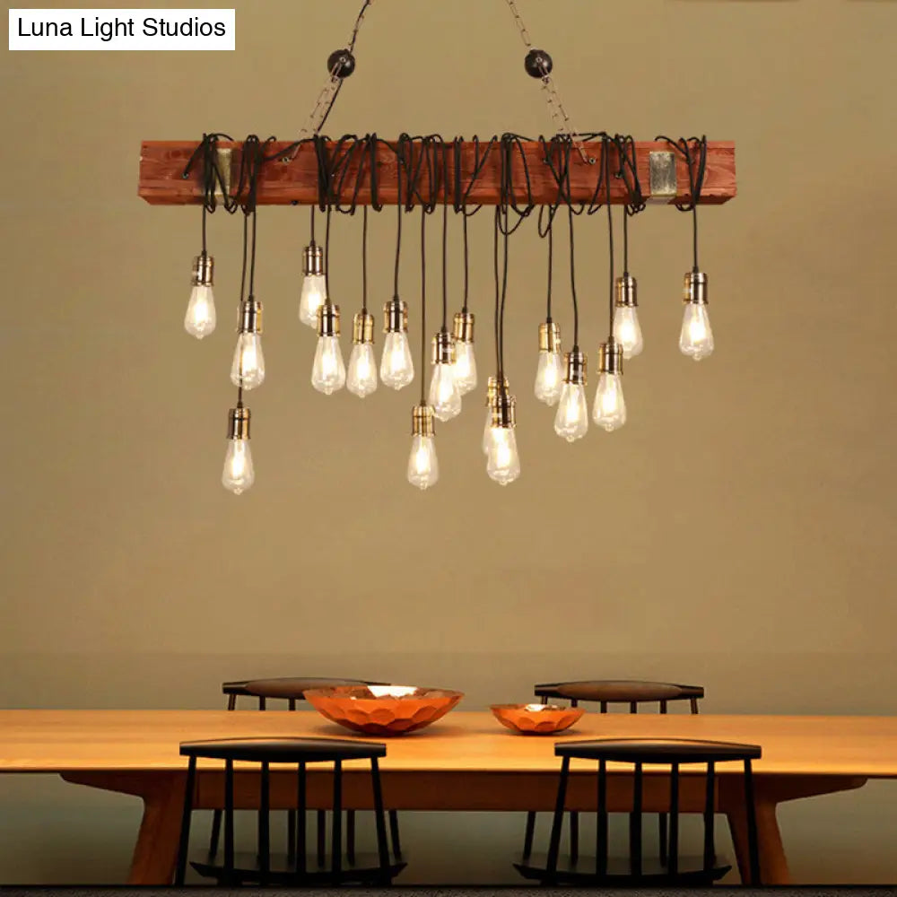 Modern Gold Pendant Light For Kitchen Island With Open Bulb Design / 46.5’