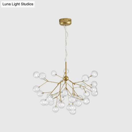 Modern Gold Sputnik Led Chandelier For Dining Room - Stylish Metal Pendant Fixture