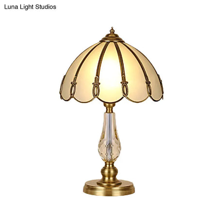 Modern Gold Table Lamp With Frosted Glass Shade - Perfect For Reading