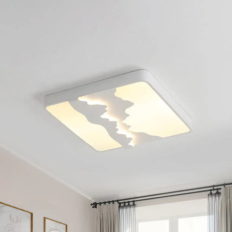 Modern Gray/White Metal Led Flush Mount Ceiling Lamp - 16’/19.5’ Wide Warm/White Light White /
