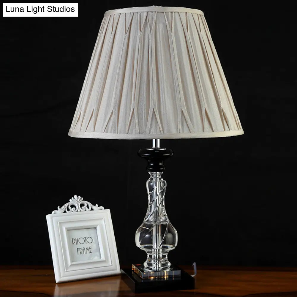 Modern Grey Cone Shade Study Lamp With 1 Head Fabric Reading Light