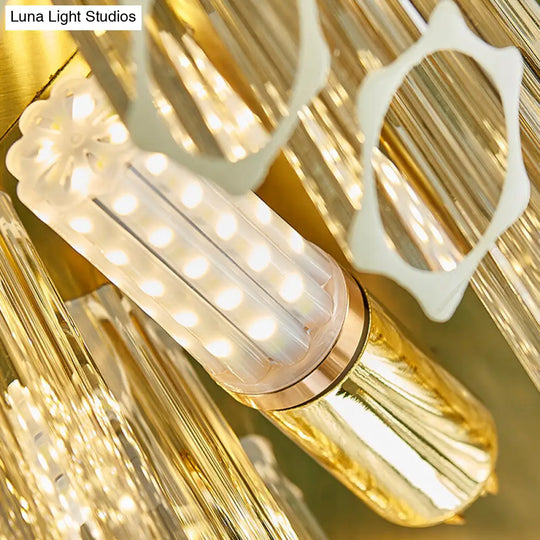 Modern Grey 12-Light Prismatic Crystal Chandelier Pendant Light