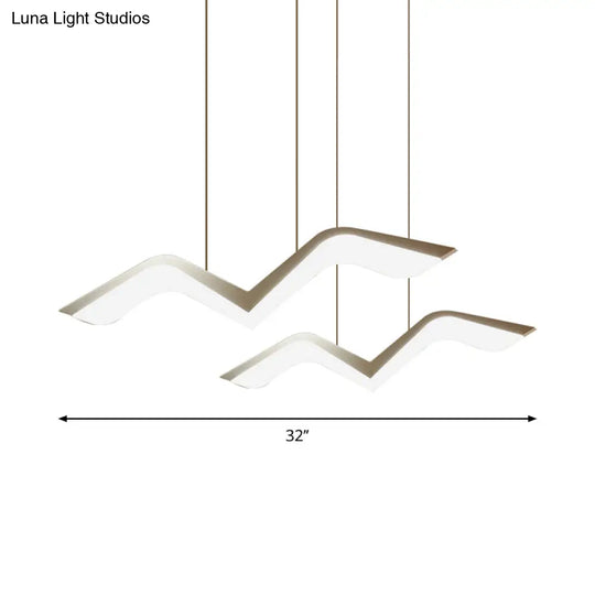 Modern Gull Shaped Hanging Light - Acrylic Led Pendant Warm/White 2/3/5 Heads