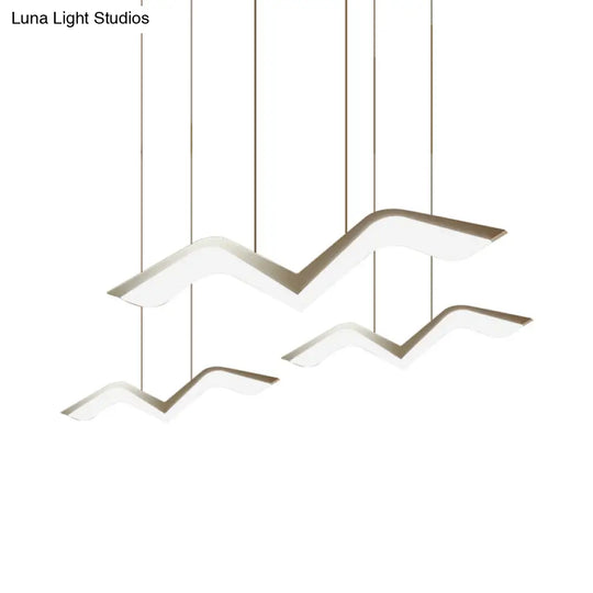 Modern Gull Shaped Hanging Light - Acrylic Led Pendant Warm/White 2/3/5 Heads