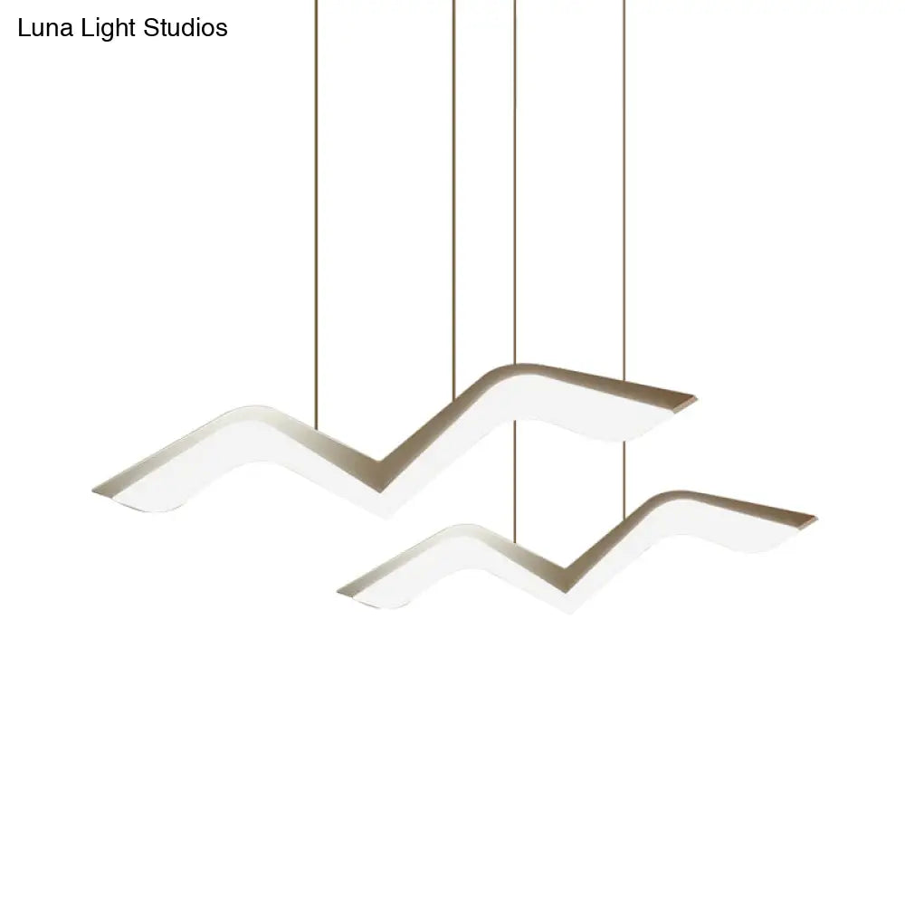 Modern Gull Shaped Hanging Light - Acrylic Led Pendant Warm/White 2/3/5 Heads