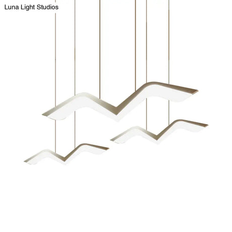 Modern Gull Shaped Hanging Light - Acrylic Led Pendant Warm/White 2/3/5 Heads