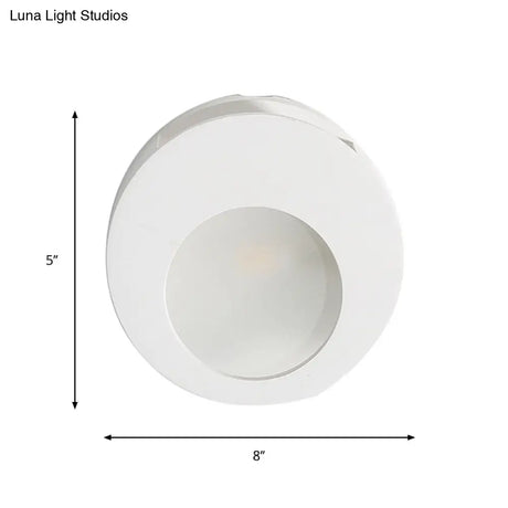 Modern Gypsum Wall Sconce Lamp - 1 Light Led Lighting In White For Living Room