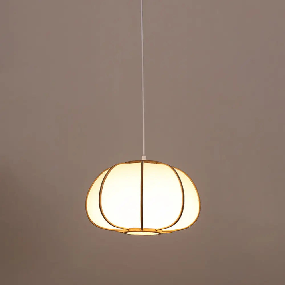 Modern Handwoven Bamboo Pendant Light For Restaurants - Single Wood Hanging Ceiling / O