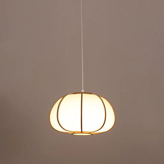 Modern Handwoven Bamboo Pendant Light For Restaurants - Single Wood Hanging Ceiling / O