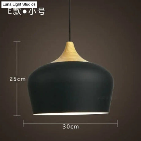 Modern Hanging Ceiling Lamps Wood Aluminium E27 Pendant Lights Dining Room Table Bedside Kitchen