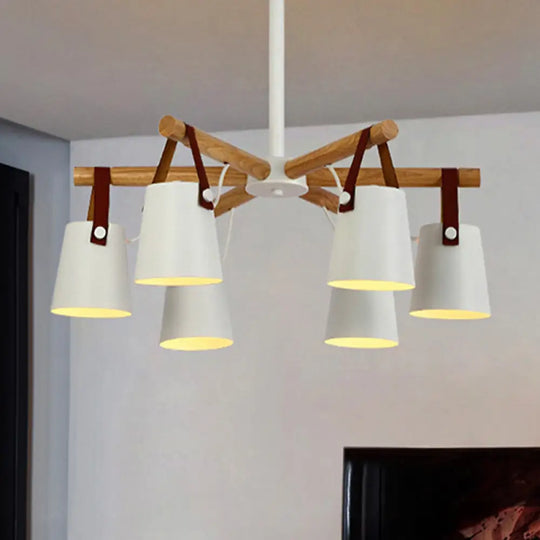 Modern Hanging Nordic Macaron Chandelier Pendant Light For Kitchen 6 / White