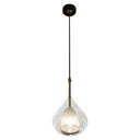 Modern Hanging Pendant Lights - Double Glass Teardrop Design Ideal For Living Room Bronze