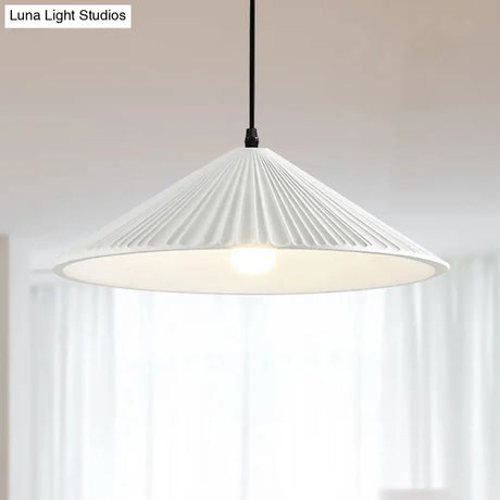 Modern Hat Ceiling Pendant Light Resin 1 Light 8’’/12.5’’/16’’ Dia Grey/White/Black